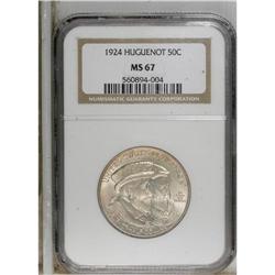 1924 50C Huguenot MS67 NGC. Potent luster beams from n