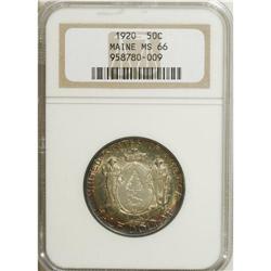 1920 50C Maine MS66 NGC. A remarkable Premium Gem with