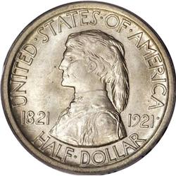 1921 50C Missouri MS65 PCGS. Certain design elements w