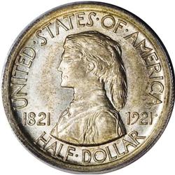 1921 50C Missouri MS65 PCGS. While the so-called "plai