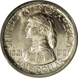 1921 50C Missouri MS66 PCGS. The Missouri is among the