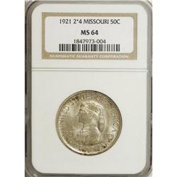 1921 50C Missouri 2x4 MS64 NGC. This variety has a sma