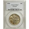 Image 1 : 1936 50C Oregon MS67 PCGS. The obverse has a virtual k