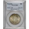 Image 1 : 1937 50C Roanoke MS67 PCGS. Sea-green and gold shading