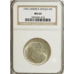 1926 50C Sesquicentennial MS64 NGC. Intense cartwheel