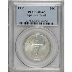 1935 50C Spanish Trail MS66 PCGS. A satiny silver-gray