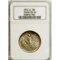 1937-D 50C Texas MS66 NGC. Mottled and spotty gold and