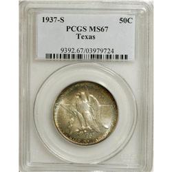 1937-S 50C Texas MS67 PCGS. One of the most beautifull