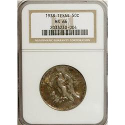 1938 50C Texas MS66 NGC. Dallas'' Fair Park site was e