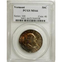 1927 50C Vermont MS66 PCGS. The left obverse and the p