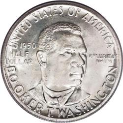 1950-S 50C Booker T. Washington MS67 PCGS. Delicate st