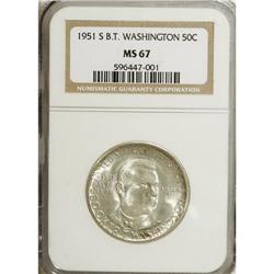 1951-S 50C Booker T. Washington MS67 NGC. The series-e