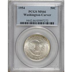 1954 50C Washington-Carver MS66 PCGS. The ice-blue cen