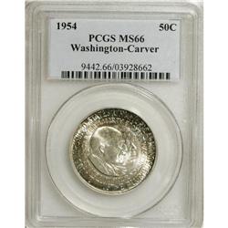 1954 50C Washington-Carver MS66 PCGS. Potent luster sw