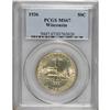 Image 1 : 1936 50C Wisconsin MS67 PCGS. Honey-gold and ice-blue