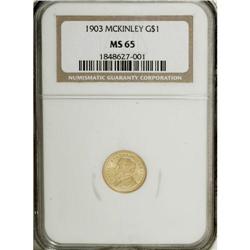 1903 G$1 Louisiana Purchase/McKinley MS65 NGC. A lustr