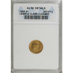 1905 G$1 Lewis and Clark--Cleaned--ANACS. AU58 Details