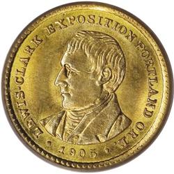 1905 G$1 Lewis and Clark MS63 PCGS. Orange-gold luster