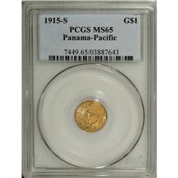 1915-S G$1 Panama-Pacific Gold Dollar MS65 PCGS. A lus