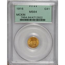 1916 G$1 McKinley MS64 PCGS. While significant controv