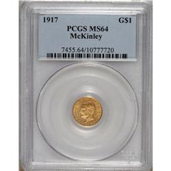 1917 G$1 McKinley MS64 PCGS. Well struck with pleasing