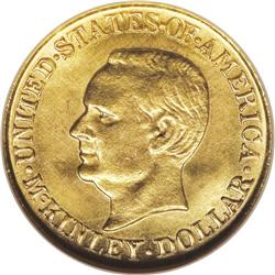 1917 G$1 McKinley MS65 NGC. The buttery-gold surfaces 