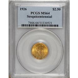 1926 $2 1/2 Sesquicentennial MS64 PCGS. An unusually l