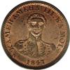 Image 1 : 1847 1C Hawaii Cent MS63 Red and Brown PCGS. Crosslet