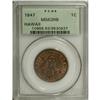 Image 3 : 1847 1C Hawaii Cent MS63 Red and Brown PCGS. Crosslet