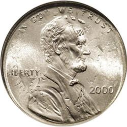 2000 1C Lincoln Cent--Struck on a Struck 10C--MS68 NGC