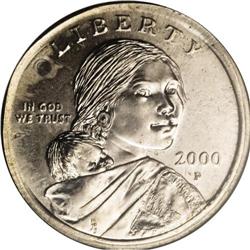 2000-P $1 Sacagawea Dollar--Struck on a 2000-P Massach