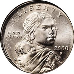 2000-P $1 Sacagawea Dollar--Struck on a 2000-P Marylan