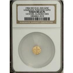 1904 Louisiana Purchase Expo 1/4 Gold MS65 Prooflike NG