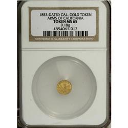 1883 Arms of California MS65 NGC. Round, 0.18 gm. The o