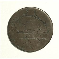 British Halfpenny Love Token. This hand-engraved piece