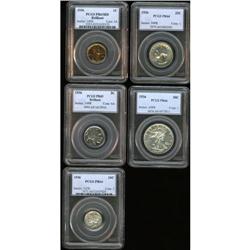 1936 Proof Set PR64 to PR66 PCGS. The set includes: Cen