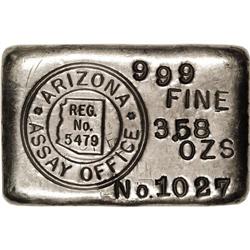 Arizona Assay Office Silver Ingot. Probably made circa