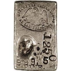 San Francisco Mint Silver Ingot. A rather crudely made