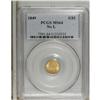 1849 G$1 No L MS64 PCGS. The first dies of the gold do