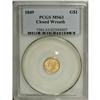 1849 G$1 Closed Wreath MS63 PCGS. The Closed Wreath wa