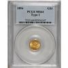 Image 1 : 1854 G$1 Type One MS64 PCGS. Slightly dusky amber-gold