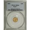 Image 1 : 1854 G$1 Type One MS64 PCGS. This is a pleasing near-G