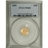 Image 3 : 1855 G$1 MS65 PCGS. The gold dollar, first struck in 1