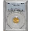 Image 1 : 1862 G$1 MS64 PCGS. A pleasing mix of peach-gold and m