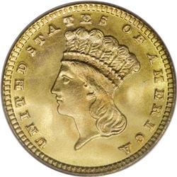 1881 G$1 MS68 PCGS. Ex: Larry Shapiro. Satiny surfaces