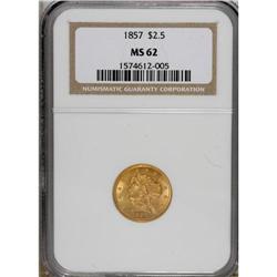 1857 $2 1/2 MS62 NGC. A relatively obtainable early Li