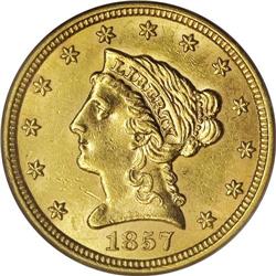 1857-S $2 1/2 MS61 PCGS. In 1857, the San Francisco Mi