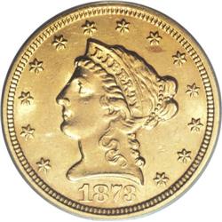 1873-S $2 1/2 MS61 PCGS. Although he owned four exampl