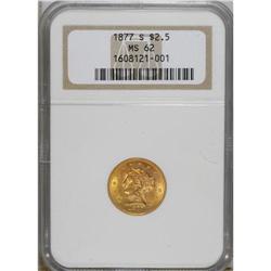 1877-S $2 1/2 MS62 NGC. Vibrant luster and radiant pum