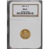 Image 1 : 1880 $2 1/2 MS61 NGC. The 1880 begins a long run of lo